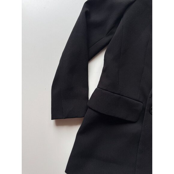 ZARA Black Crepe Double Breasted Oversized Cocoon Blazer Suit Jacket, Size M - Picture 7 of 13
